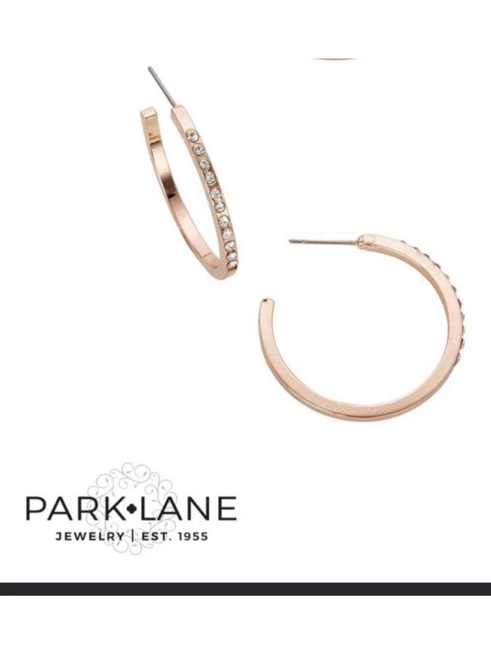 Park Lane Glo Rose Gold Tone Crystal Hoop Earrings